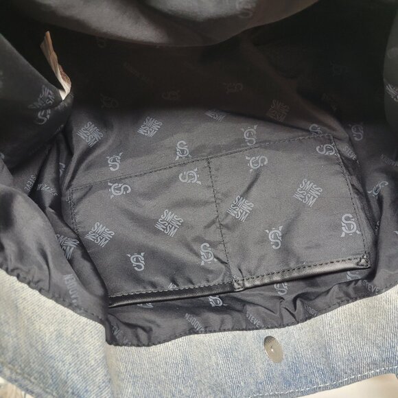 Steve Madden Banisia/Anisia Denim Multi-Pocket Tote Bag Blue Jean Large - Picture 13 of 15